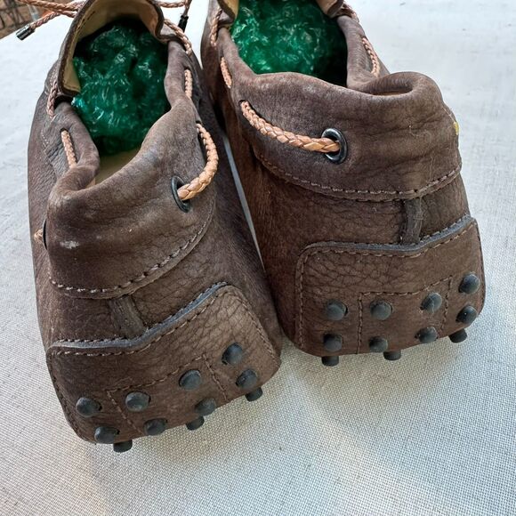 TOD'S Men's Dark Brown Gommini Nubuck Leather Driving Moccasin Loafers Size 13 - Picture 7 of 12